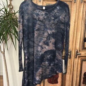 lululemon athletica Tie-Dye Long Sleeve Top - Blue and Gray